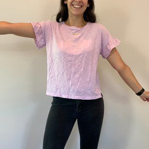 Old Navy Light Purple Ruffle Sleeve Blouse